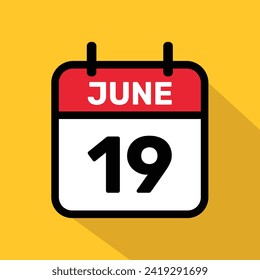 Calendar 19 June Vector illustration background design.