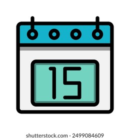 Calendar 1st date color linear icon. time, event, schedule and business symbols icons. Suitable for websites, UI, interfaces and mobile applications.