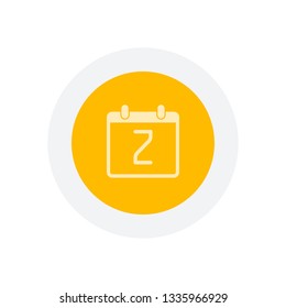 calendar with 2 day, simple icon. Icon in colored circle with gray bold border. Web button, modern flat design