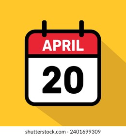 Calendar 20 April Vector illustration background design.