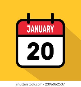 Calendar 20 January Vector illustration background design.