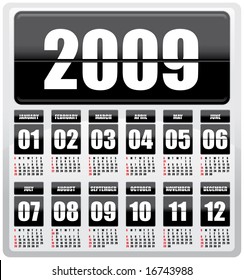 Calendario 2009 - 12 meses (texto editable)