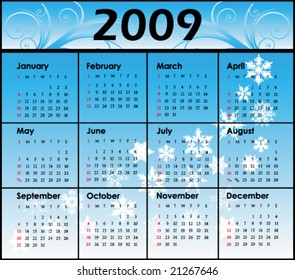 Calendar for 2009