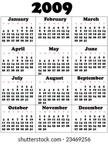 Calendar for 2009
