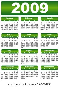 calendar 2009 green