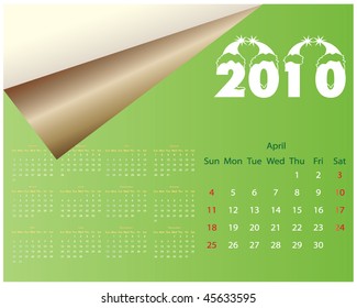 Calendar for 2010 - april