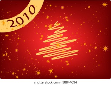 calendar 2010. christmas tree. vector