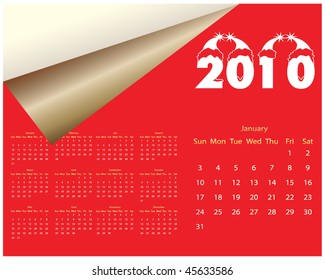 Calendar for 2010 - january