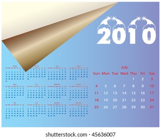 Calendar for 2010 - july