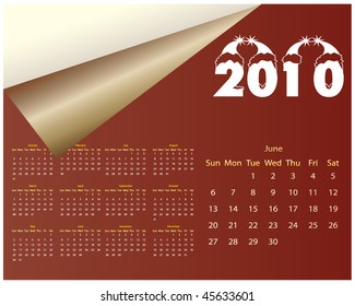 Calendar for 2010 - june