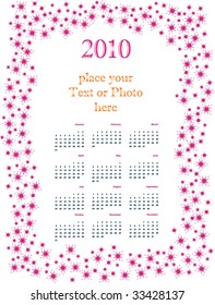 Calendar 2010 with space for your photo