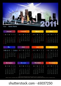 calendar 2011 with city scape