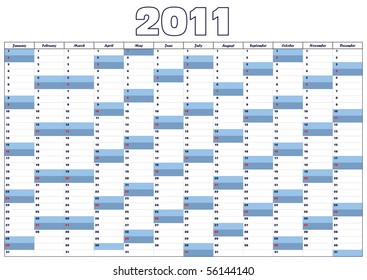 Calendar 2011 in English