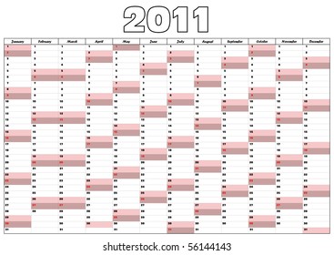 Calendar 2011 in English