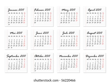 Calendar 2011 in German (vector)