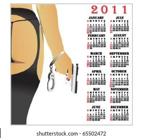 Calendar for 2011 with a sexy lady.