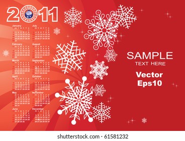 Calendar for 2011 year, with space for text. vector 10eps