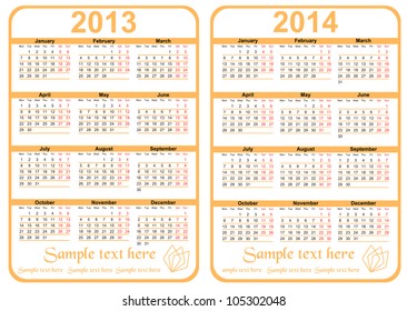 Calendar 20113 - 2014