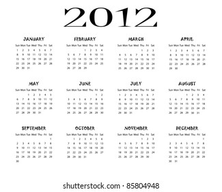 Calendar 2012