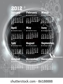 calendar for 2012