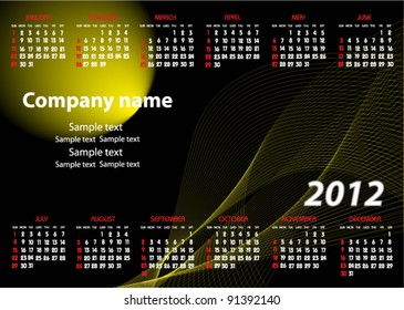 Calendar for 2012
