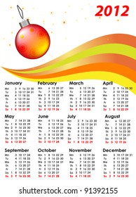 Calendar for 2012
