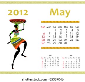 calendar for 2012 with an African woman