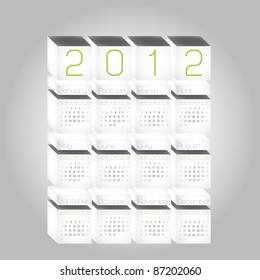 Calendar 2012, cube vector design