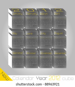 Calendar 2012, cube vector design