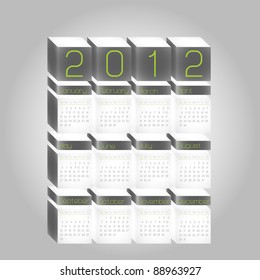 Calendar 2012, cube vector design