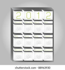 Calendar 2012, cube vector design
