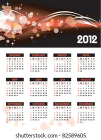 Calendar for 2012. Eps10.