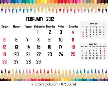 Calendar 2012 February