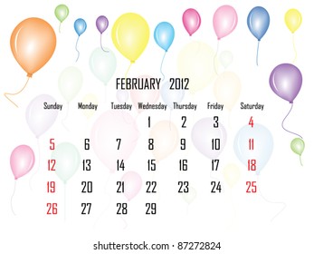 Calendar 2012 February