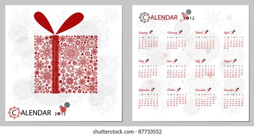 Calendar 2012 with gift box.