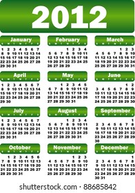 calendar for 2012 green