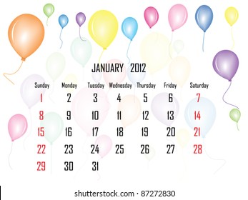 Calendar 2012 January