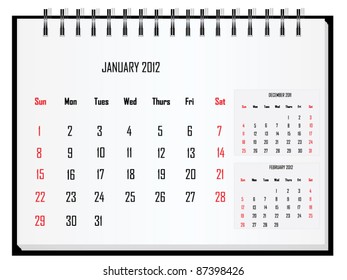 Calendar 2012 January