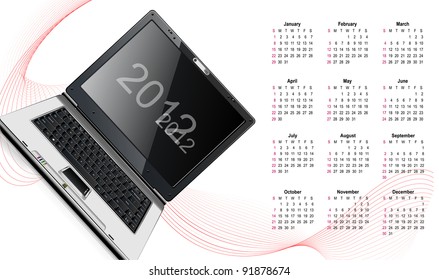 Calendar 2012 with the laptop