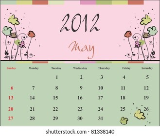 Calendar for 2012 May