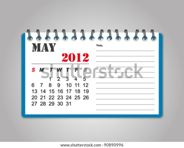Calendar 12 May Stock Vector Royalty Free