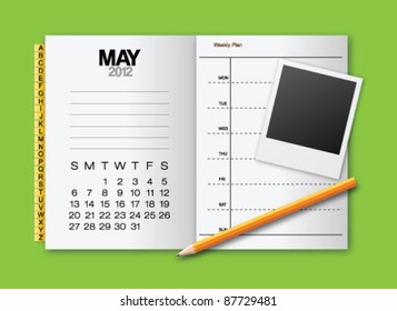 Calendar 2012 May stationery vector