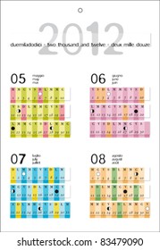 calendar 2012 may-august