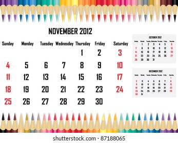 Calendar 2012 November