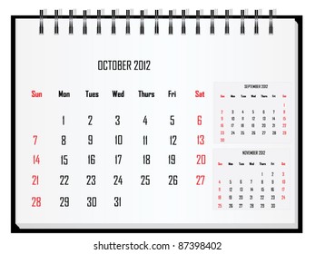 Calendar 2012 October