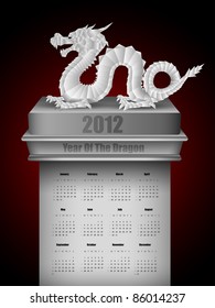 Kalender 2012 mit Origami Dragon, Design-Element, Vektorgrafik