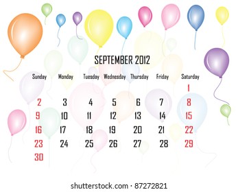 Calendar 2012 September