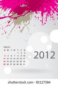 Calendar 2012 splashes of colour, March