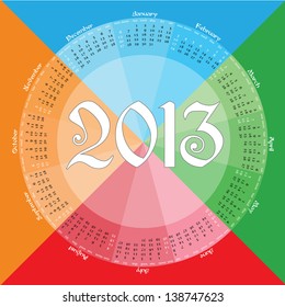 calendar 2013, 12 months