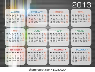 calendar 2013